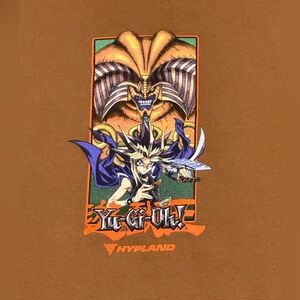 Hypland x Yu Gi Oh Exodia Anime Hoodie Brown Pullover Sweatshirt Mens XL